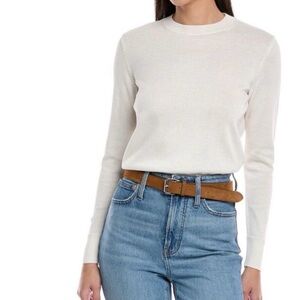 Lafayette 148 New York 100% Wool Crew Neck Sweater in Taupe Sz M